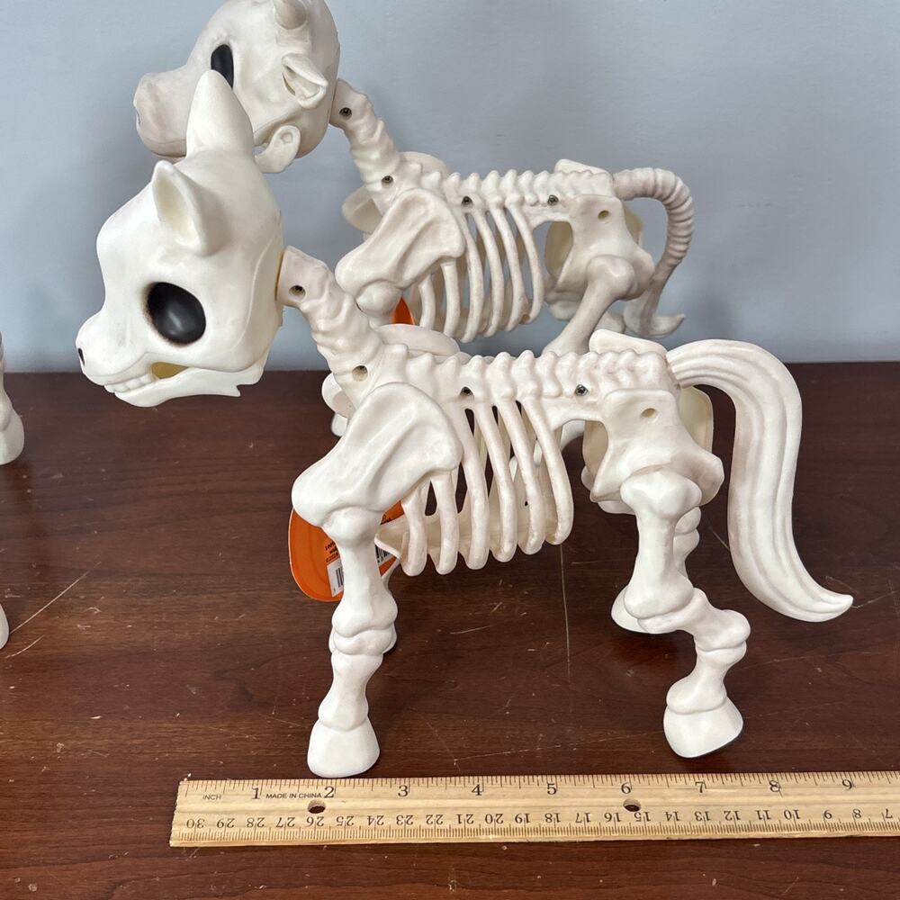 Happy Halloween Plastic Skeletons Skeleton Pony Cow Farm Animals Lot Decor Yard - Picture 8 of 8